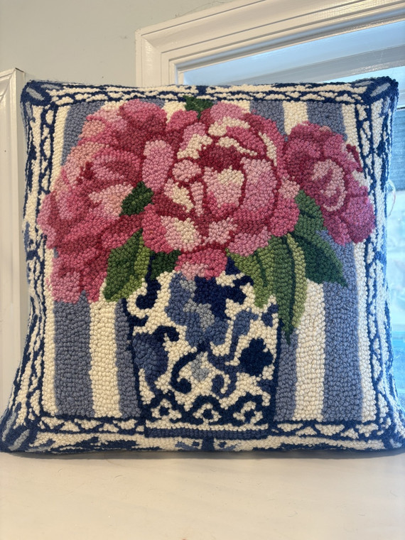 Embroidered Flower Pillow