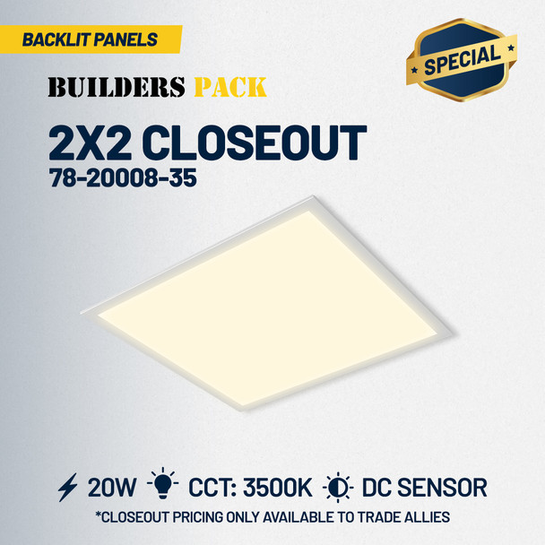 2x2 Back-lit Panel (Wattage: 20w  35k) 4pcs/box  LH02 Series