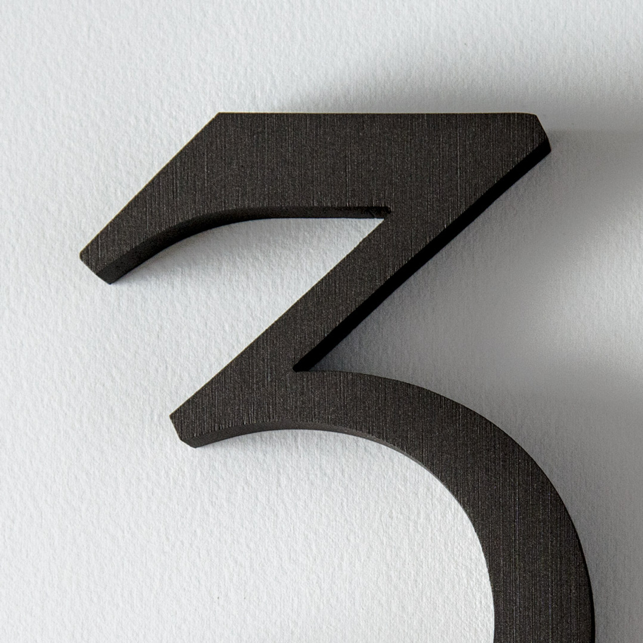 Modern House Numbers Aluminum Modern Font Number Three 