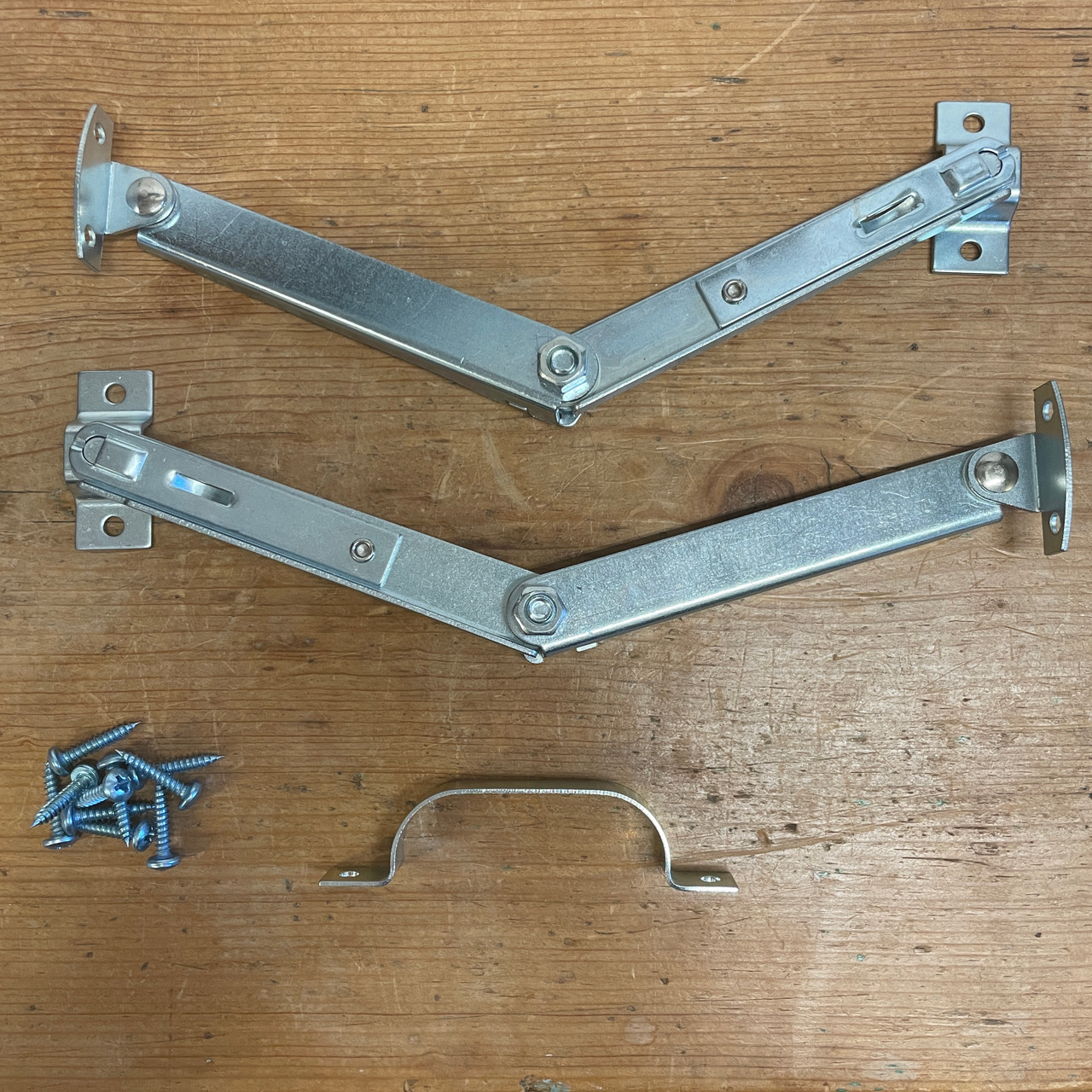 Storm Window Adjuster - Zinc Plated Steel, Holds Window Open For Ventilation, Quick Release Button