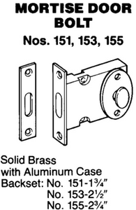 Ives No. 151 Mortise Door Bolt Ives No. 151 Mortise Door Bolt