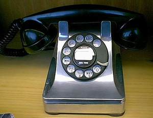 Original 1937 "Chrome" and Black Art Deco Phone Original 1937 "Chrome" and Black Art Deco Phone