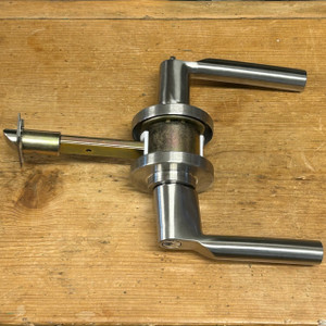 Stainless Steel Emtek Key-in-Lever with 5" Backset Stainless Steel Emtek Key-in-Lever with 5" Backset