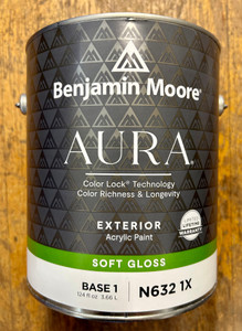 Benjamin Moore Aura® Soft Gloss Exterior Paint Gallon Benjamin Moore Aura® Soft Gloss Exterior Paint Gallon