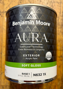 Benjamin Moore Aura® Soft Gloss Exterior Paint Quart Benjamin Moore Aura® Soft Gloss Exterior Paint Quart