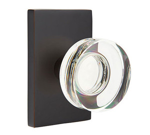 Customizable Emtek Modern Glass Disk Knob With Choice Backset Customizable Emtek Modern Glass Disk Knob With Choice Backset