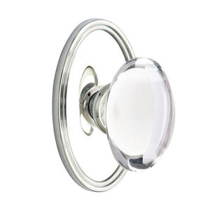Customizable Emtek Hampton Glass Knob With Choice Backset Customizable Emtek Hampton Glass Knob With Choice Backset