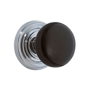 Customizable Emtek Ebony Porcelain Knob With Choice Backset & Brass Rosette Customizable Emtek Ebony Porcelain Knob With Choice Backset & Brass Rosette