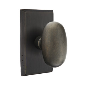 Customizable Emtek Sandcast Bronze Egg Knob With Choice Backset Customizable Emtek Sandcast Bronze Egg Knob With Choice Backset