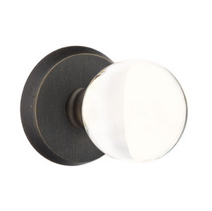 Customizable Emtek Bristol Glass Knob With Choice Backset & Sandcast Bronze Rosette Customizable Emtek Bristol Glass Knob With Choice Backset & Sandcast Bronze Rosette