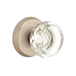 Customizable Emtek Georgetown Glass Knob With Choice Backset & Sandcast Bronze Rosette Customizable Emtek Georgetown Glass Knob With Choice Backset & Sandcast Bronze Rosette