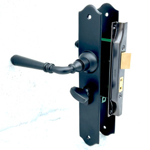 Rabbeted Narrow Backset Traditional Matte Black Brass Mortise Entry Lock Rabbeted Narrow Backset Traditional Matte Black Brass Mortise Entry Lock