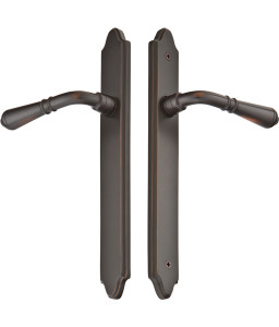 Customizable Brass Concord Narrow Stile Passage Set With 11" Plates And 1-3/8" Or 1-3/4" Backset (Non-Locking, No Key) Customizable Brass Concord Narrow Stile Passage Set With 11" Plates And 1-3/8" Or 1-3/4" Backset (Non-Locking, No Key)