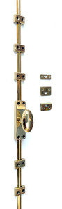 Small Cremone Bolt with Egg-Shaped Knob in Polished Brass, Unlacquered Small Cremone Bolt with Egg-Shaped Knob in Polished Brass, Unlacquered