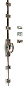 Small Cremone Bolt with Egg-Shaped Knob in Polished Nickel Small Cremone Bolt with Egg-Shaped Knob in Polished Nickel
