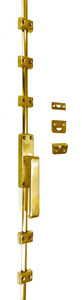 Small Cremone Bolt with Contemporary Lever in Satin Brass Small Cremone Bolt with Contemporary Lever in Satin Brass