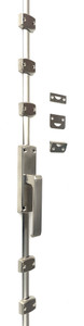 Large Cremone Bolt with Contemporary Lever in Satin Nickel Large Cremone Bolt with Contemporary Lever in Satin Nickel