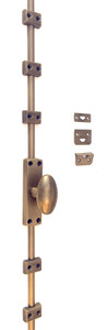 Small Cremone Bolt with Egg-Shaped Knob in Antique Brass