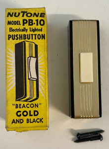 NuTone PB-10 Electrically Lighted Pushbutton Beacon Gold Anodized And Black Door Bell