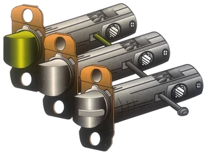 Custom Backset Privacy Latch With Rounded End, 52.5° Rotation, Bevel Front, And T-Strike