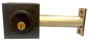 Customizable Baldwin Estate Brass Low Profile Contemporary Square Deadbolt With Choice Backset