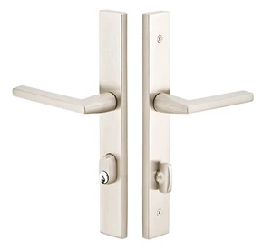 Customizable Stretto Brass Modern Rectangular 1-1/2" x 11" Entry Set With Choice Backset