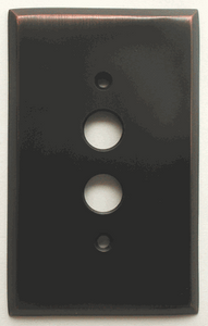 Single Gang Pushbutton Switch Plate in Oil-Rubbed Bronze Single Gang Pushbutton Switch Plate in Oil-Rubbed Bronze