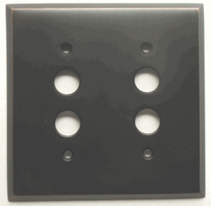 2 Gang Pushbutton Switch Plate in Oil-Rubbed Bronze 2 Gang Pushbutton Switch Plate in Oil-Rubbed Bronze