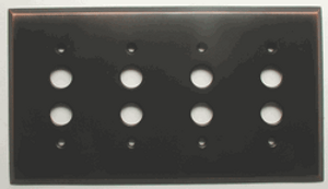 4 Gang Pushbutton Switch Plate in Oil-Rubbed Bronze 4 Gang Pushbutton Switch Plate in Oil-Rubbed Bronze