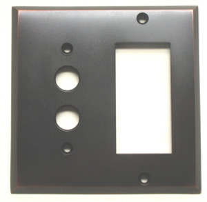 Pushbutton x GFI Switch Plate in Oil-Rubbed Bronze Pushbutton x GFI Switch Plate in Oil-Rubbed Bronze