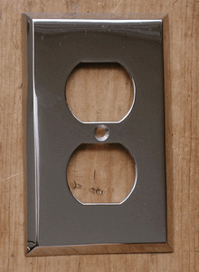 Duplex Receptacle Plate in Polished Nickel Duplex Receptacle Plate in Polished Nickel