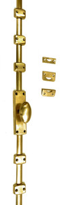 Large Cremone Bolt with Egg-Shaped Knob in Satin Brass Large Cremone Bolt with Egg-Shaped Knob in Satin Brass