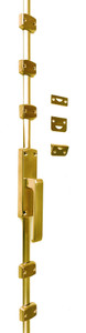 Large Cremone Bolt with Contemporary Lever In Satin Brass Large Cremone Bolt with Contemporary Lever In Satin Brass