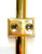 Small Cremone Bolt with Egg-Shaped Knob in Polished Brass, Lacquered Small Cremone Bolt with Egg-Shaped Knob in Polished Brass, Lacquered