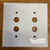 2 Gang Pushbutton Switch Plate in White Painted Steel