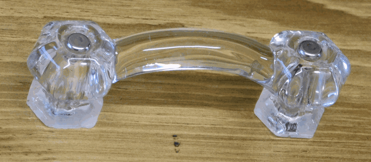 Crystal Glass Pull with Hexagonal Ends
