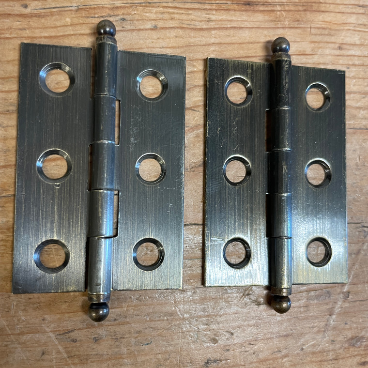 2" x 1-3/8" Antique Finish Ball Tip Hinges
