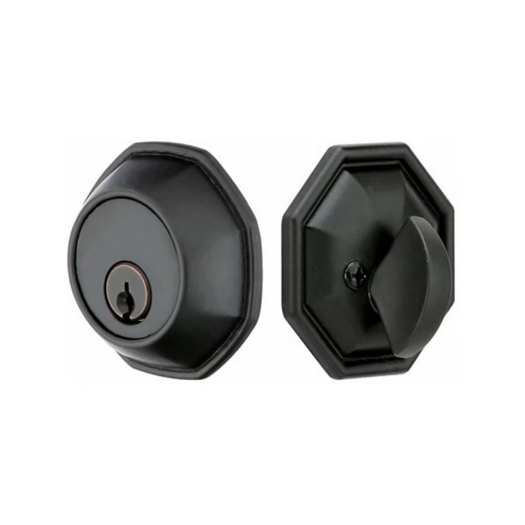 Customizable Octagon Tuscany Bronze Deadbolt With Choice Backset
