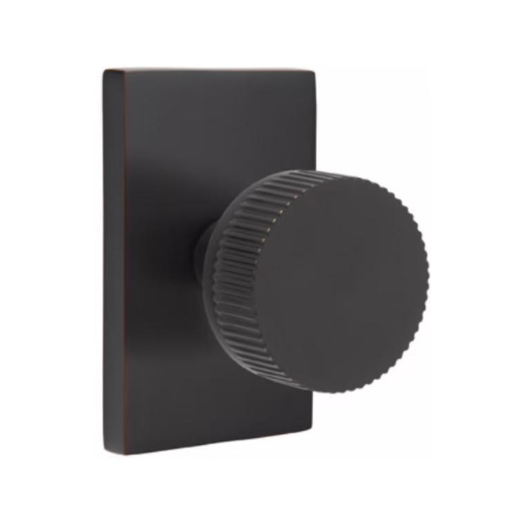 Customizable Emtek Select Straight Knurled Knob With Choice Backset
