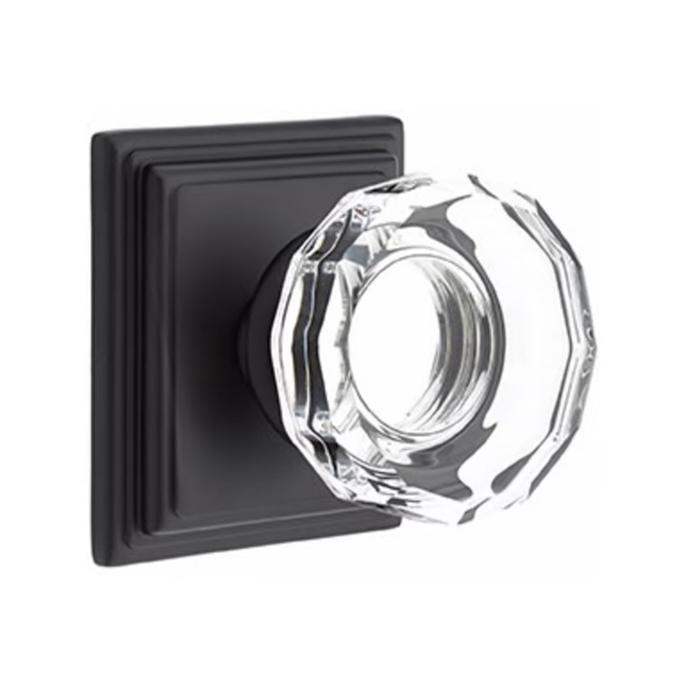 Customizable Emtek Lowell Glass Knob With Choice Backset