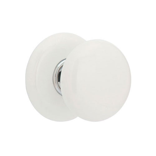Customizable Emtek Ice White Porcelain Knob With Choice Backset & Porcelain Rosette