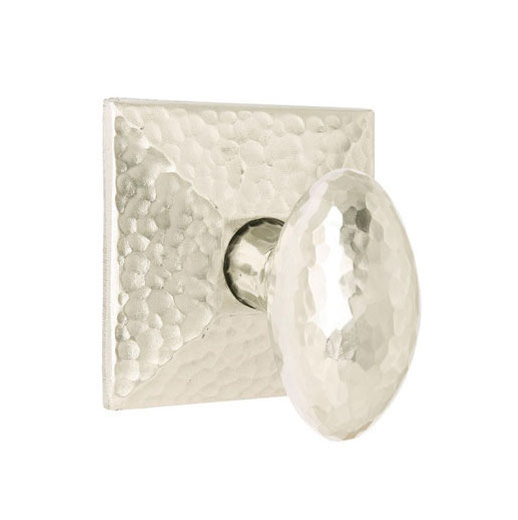 Customizable Emtek Arts & Crafts Hammered Egg Knob With Choice Backset