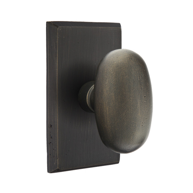 Customizable Emtek Sandcast Bronze Egg Knob With Choice Backset