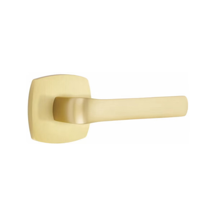 Customizable Emtek Modern Designer Brass Spencer Lever With Choice Backset