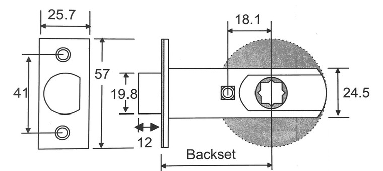 Custom Backset Privacy Latch With Rounded End