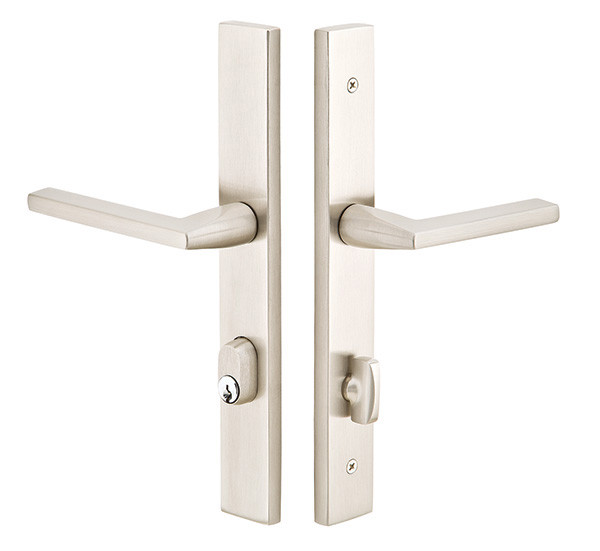 Customizable Stretto Brass Modern Rectangular 1-1/2" x 11" Entry Set With Choice Backset
