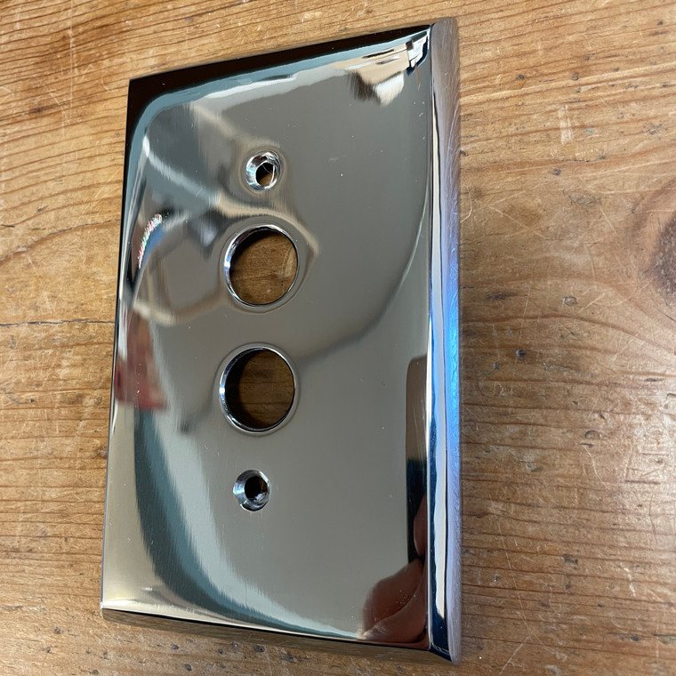 Single Gang Pushbutton Switch Plate in Polished Nickel