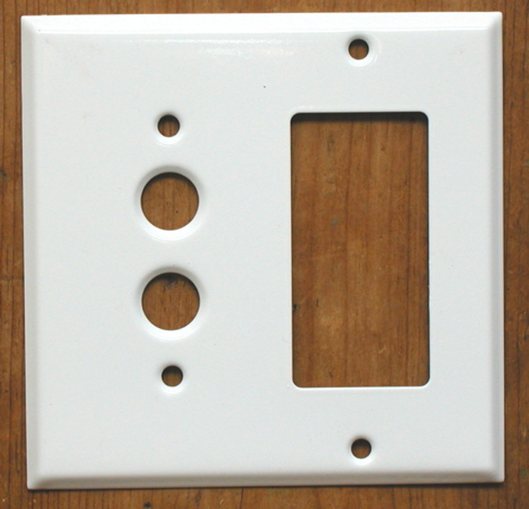 Pushbutton x GFI Switch Plate in Polished Nickel