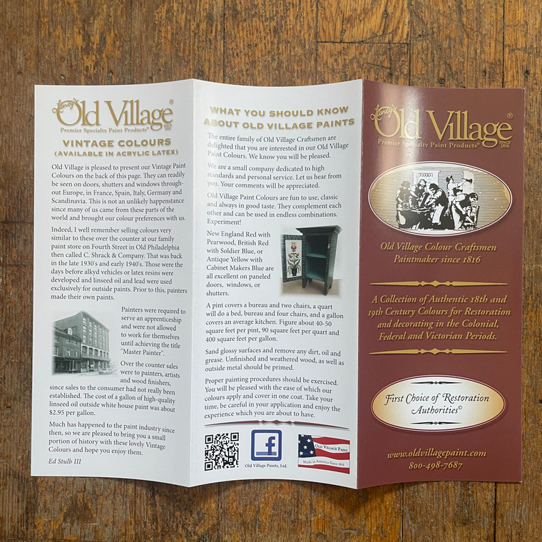 Old Village® Paint Colours Paper Chart