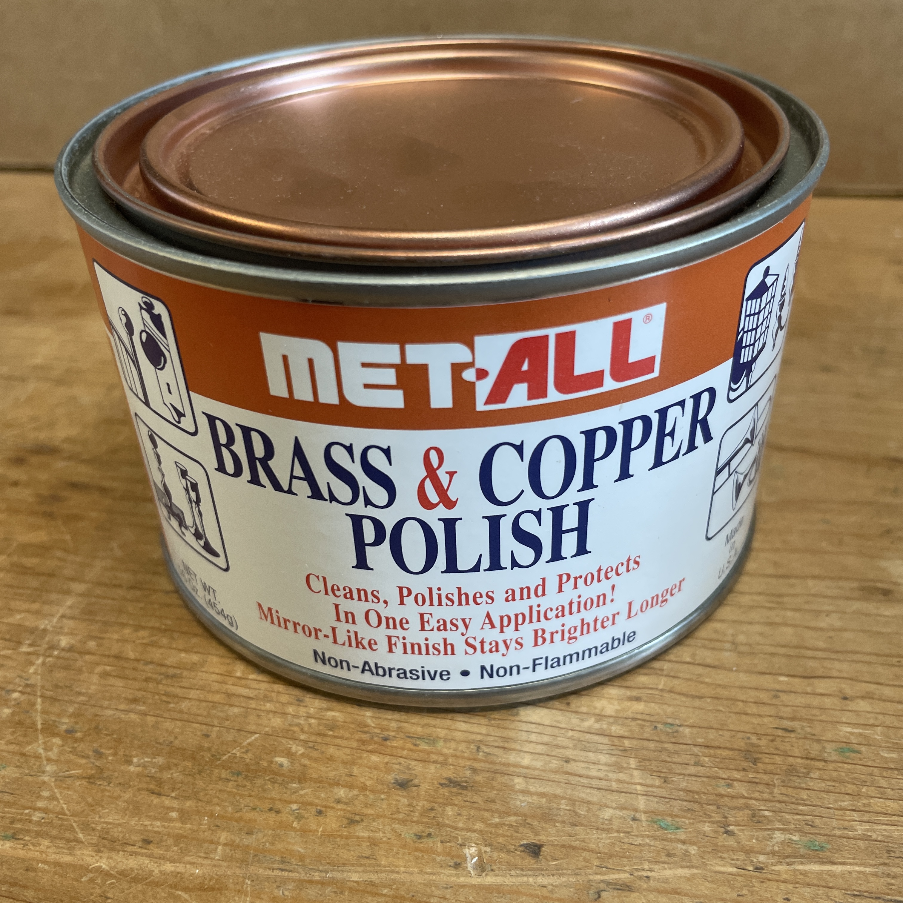 Flitz Brass & Copper Tarnish Remover, Met-all Copper Polish, Cleaning Cloth